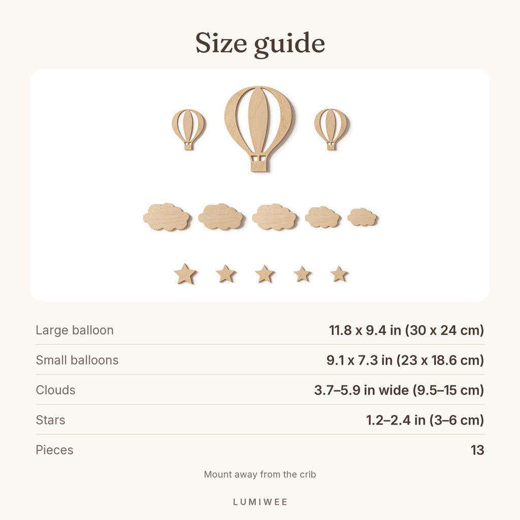 Lumiwee infographic: Lofty - Size guide