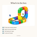Lumiwee infographic: Loop Train Track Set - What's in the box