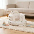Lumiwee Mallow inflatable baby floor seat: empty inflatable baby floor seat on a living room rug