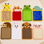 Lumiwee Meadow Fox and Giraffe set of eight animal texture mats on an ivory playroom rug