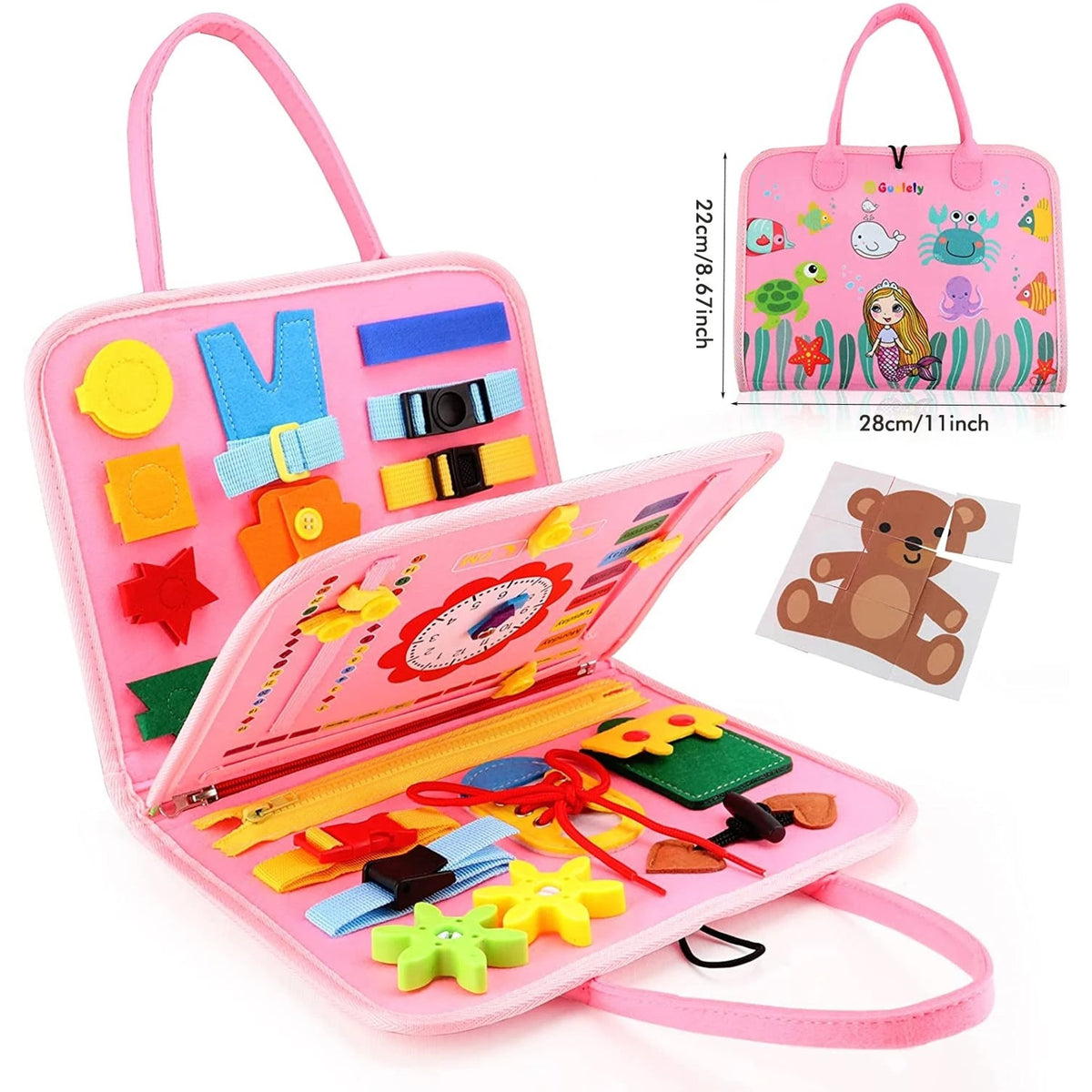 Lumiwee Meadow Felt Sensory Mats, Kids Sensory Toy, Pink Busy Board option