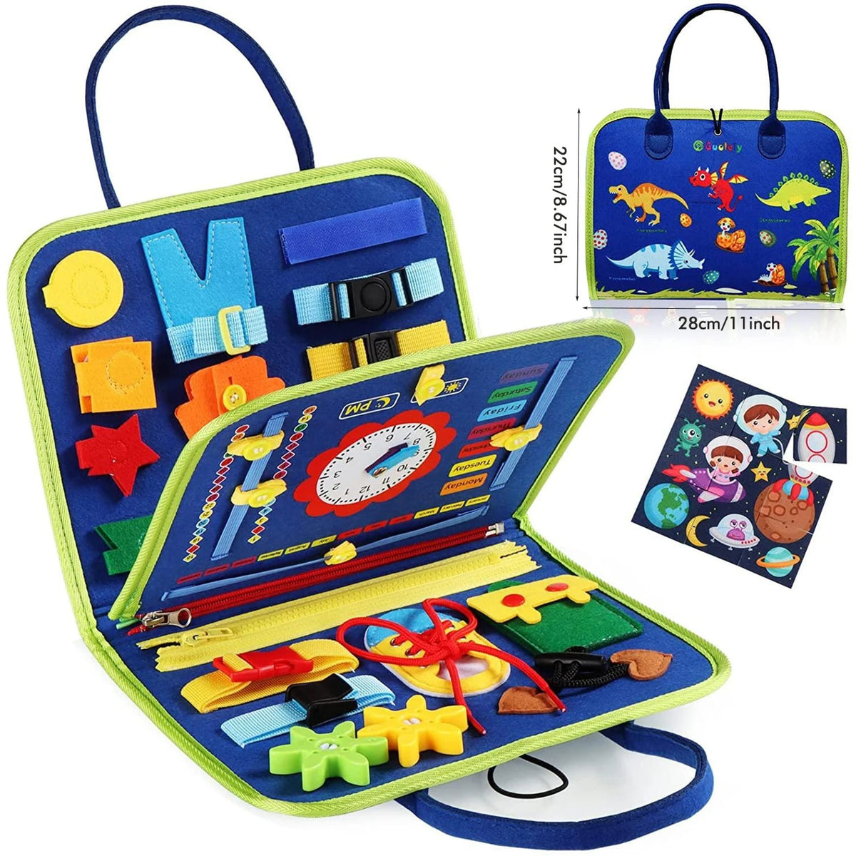 Lumiwee Meadow Felt Sensory Mats, Kids Sensory Toy, Blue Busy Board option