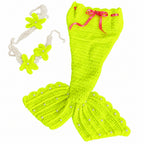 Lumiwee Mermaid Crochet Newborn Photo Props Set, Neon Yellow option