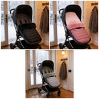 Lumiwee Mitten stroller bunting bag: the footmuff in black, pink and gray
