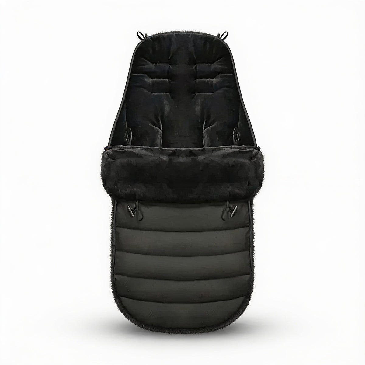 Lumiwee Mitten stroller bunting bag: black stroller footmuff on a white background