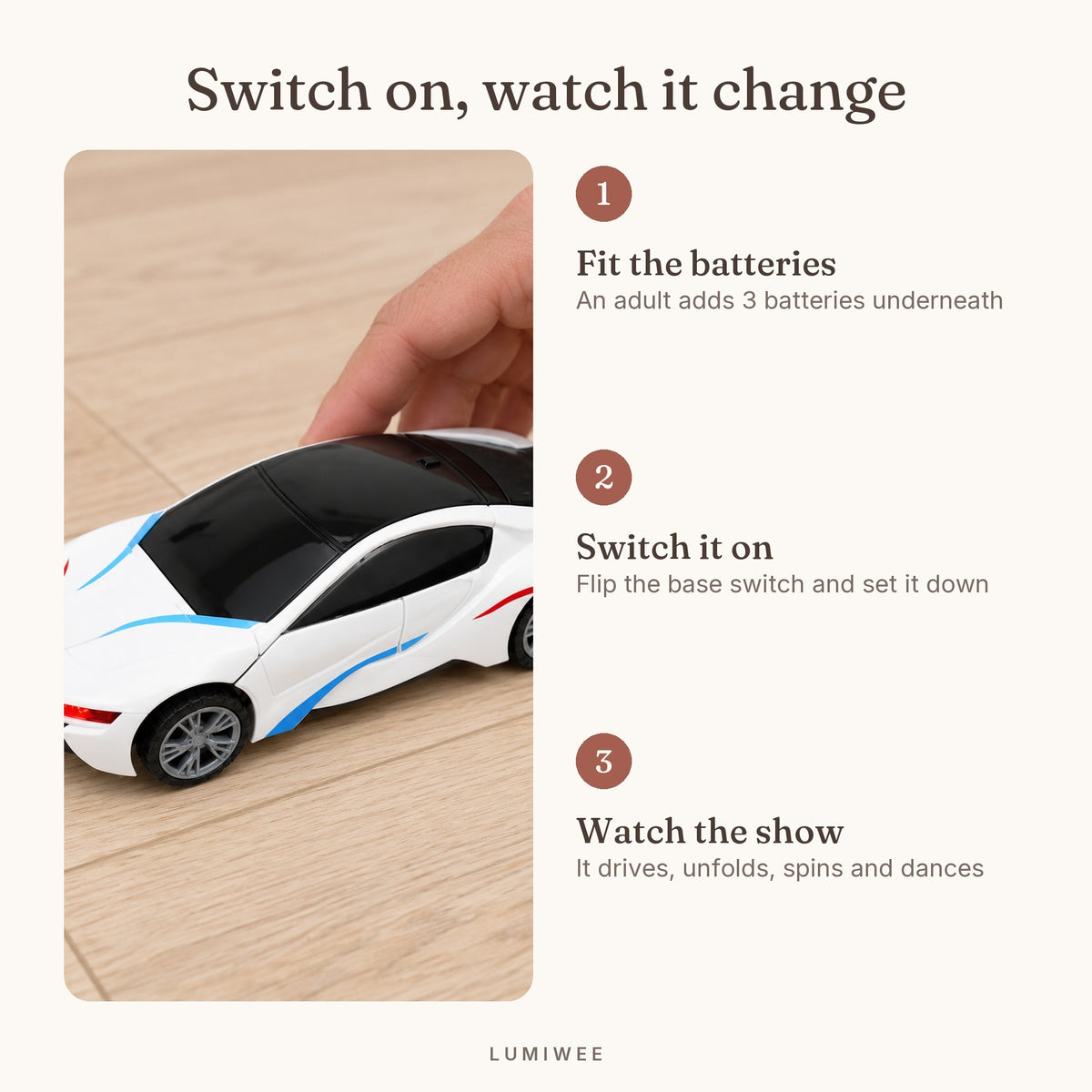 Lumiwee infographic: Morph - Switch on, watch it change