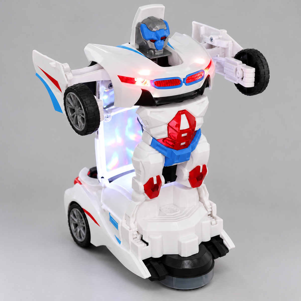 Molded robot chest, red lights and mechanical body details