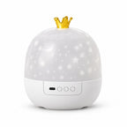 White Nova crown-topped projector with shade fitted on white