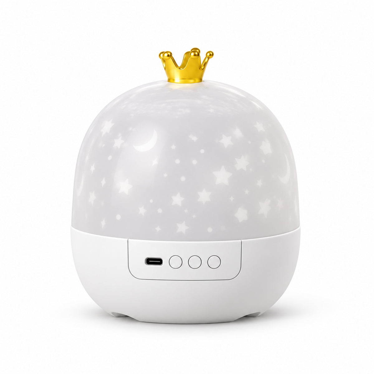 White Nova crown-topped projector with shade fitted on white