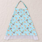 Single Bear-print nursing cover laid flat with its attached neck strap