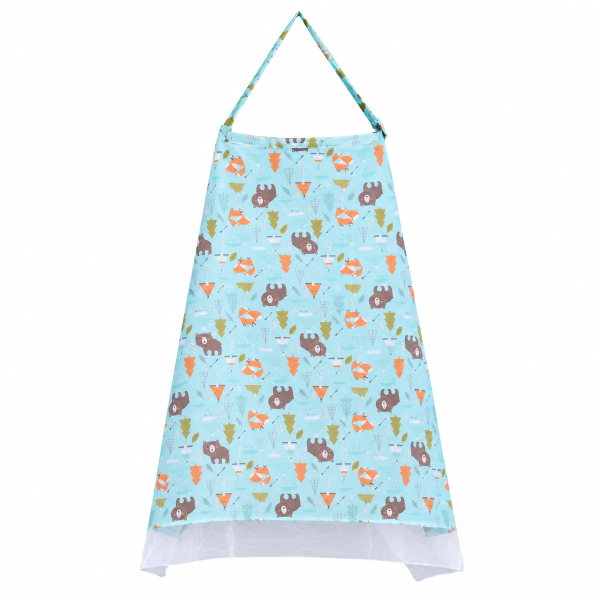Bear-print nursing cover on a white background