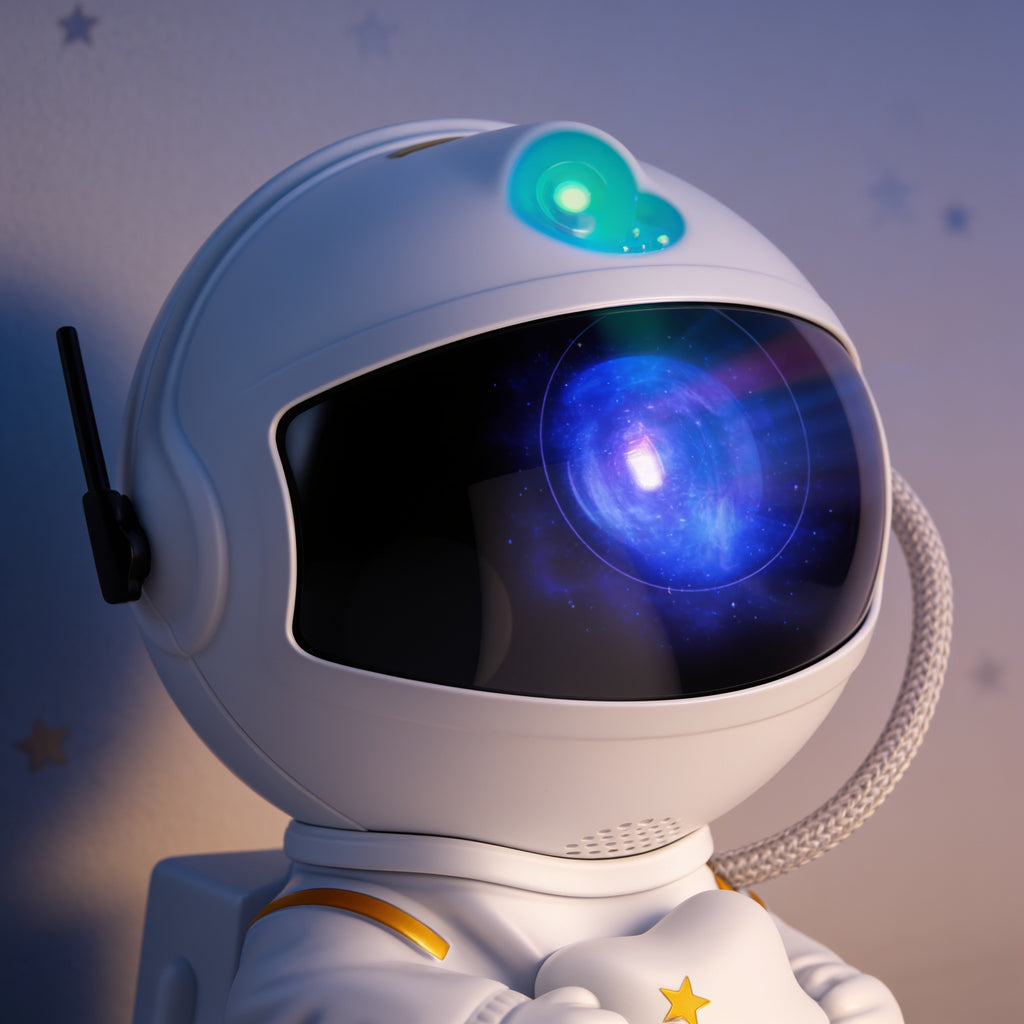Lumiwee Orbit astronaut star projector: close-up of the astronaut visor