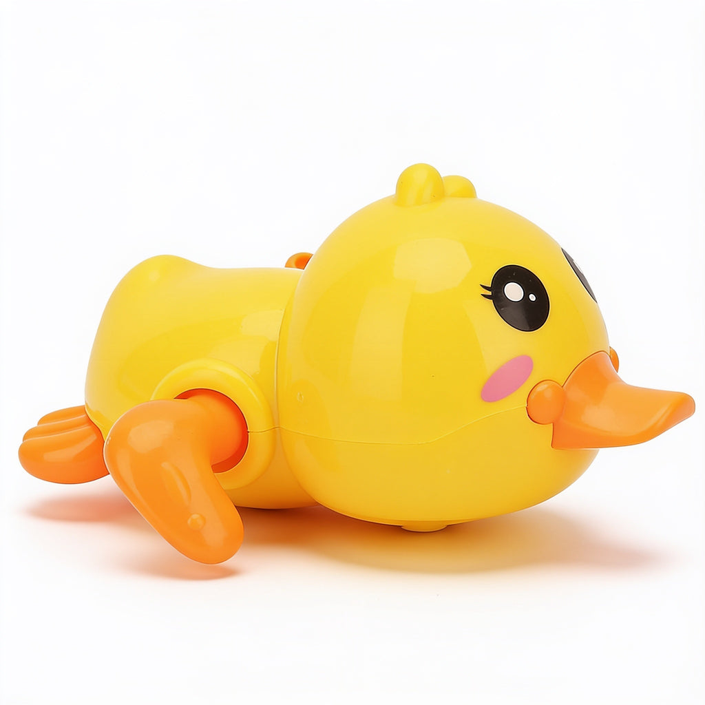 Lumiwee Paddle wind-up bath toy: yellow wind-up duck bath toy on a white background