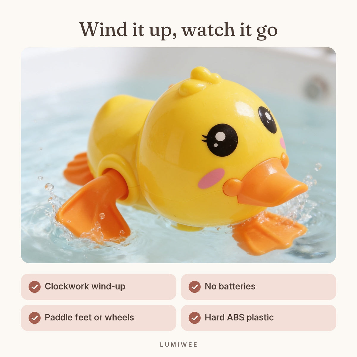Lumiwee infographic: Paddle - Wind it up, watch it go