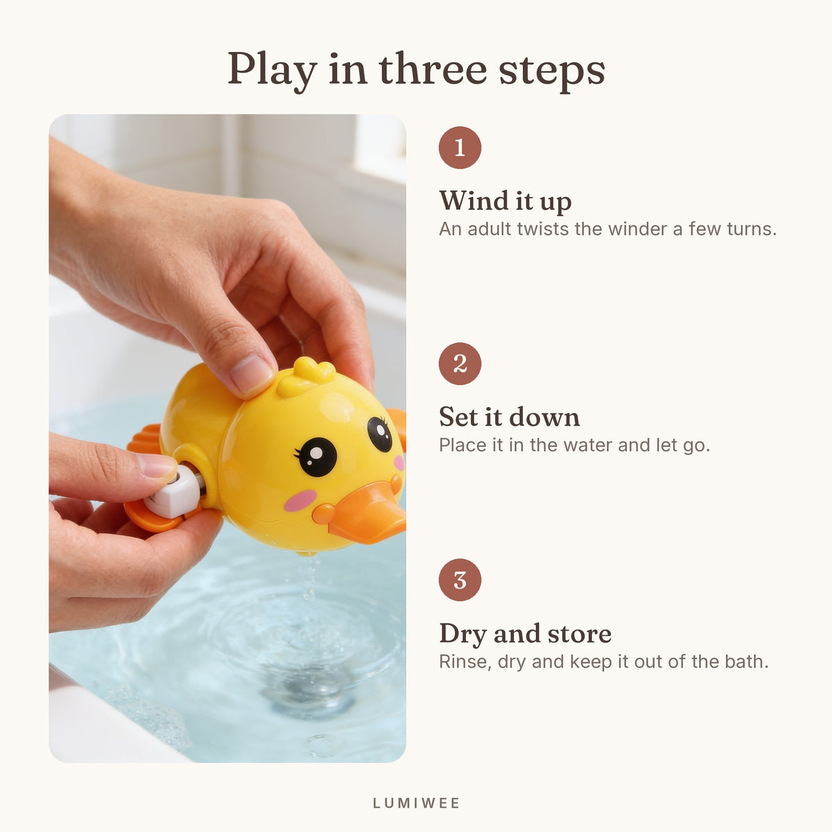 Lumiwee infographic: Paddle - Play in three steps