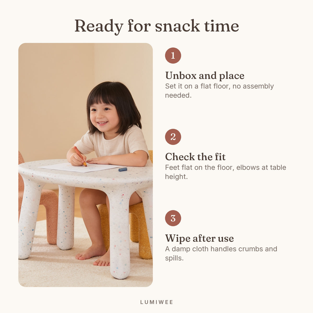 Lumiwee infographic: Pebble - Ready for snack time