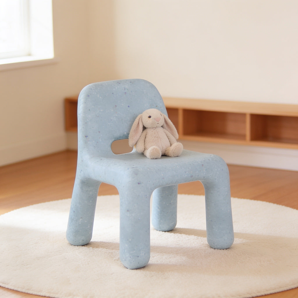 Lumiwee Pebble kids table and chair set, Chair Only – Light Blue option, in a bright room
