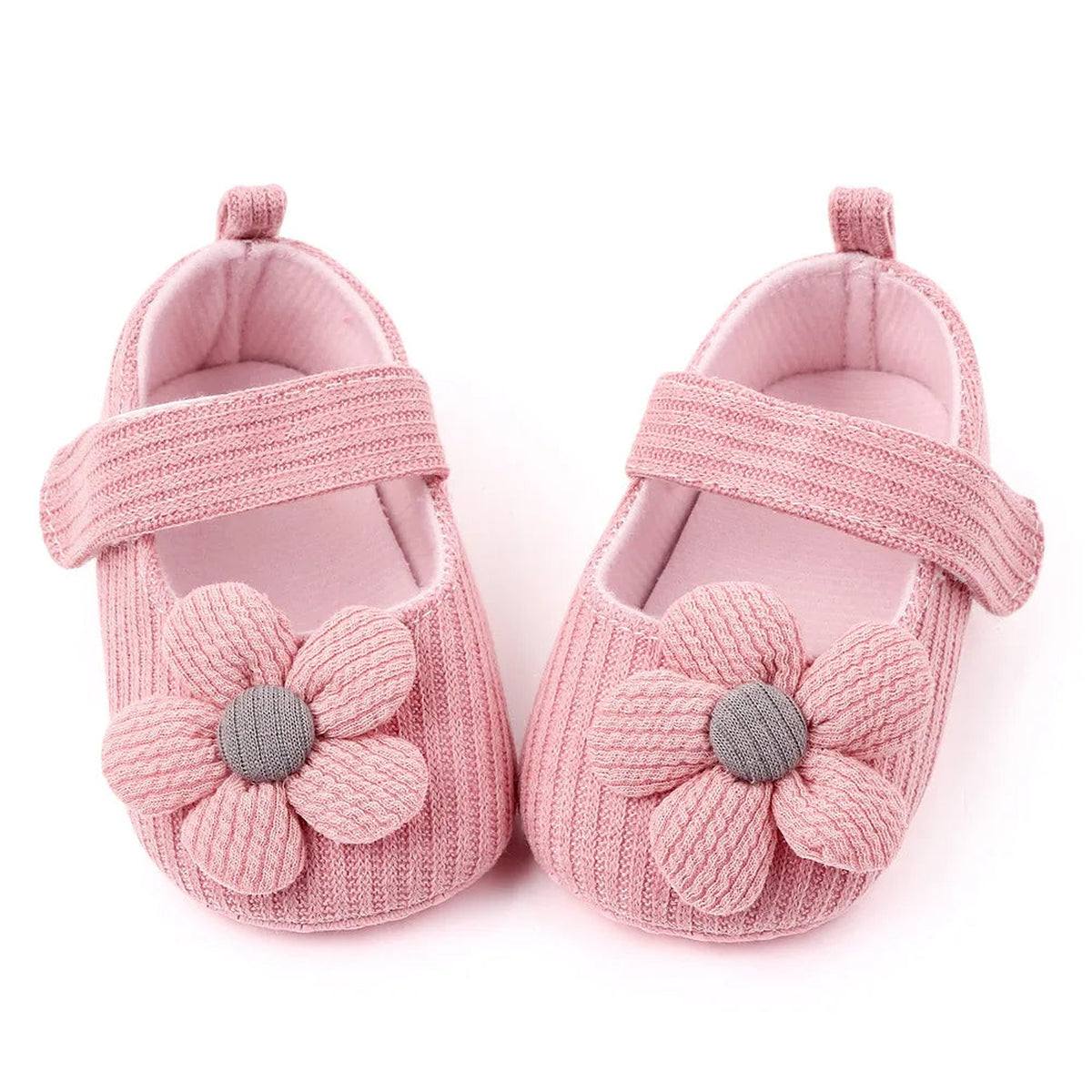 Lumiwee Petal Baby Shoes for Girls with Headband, Pink Big Flower option