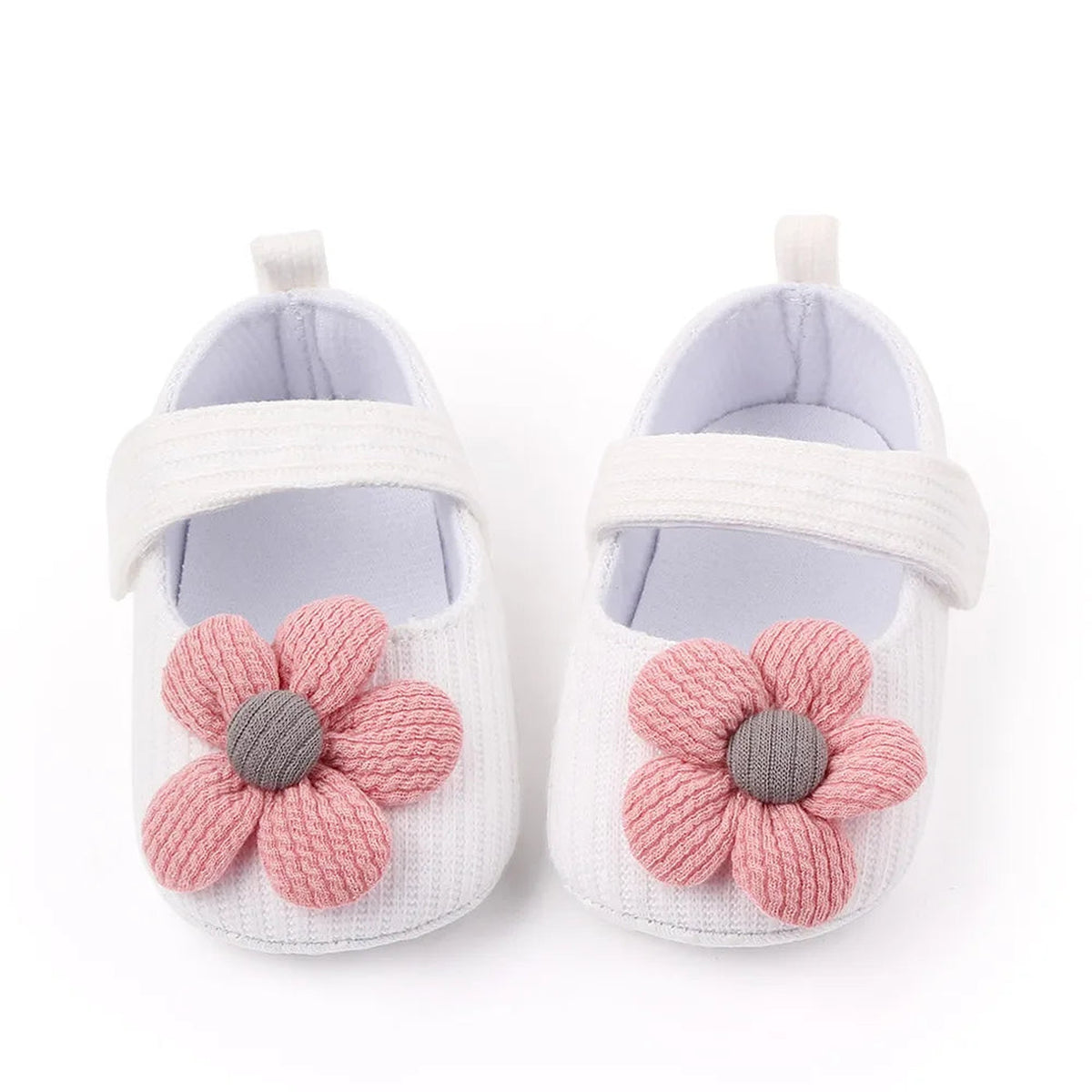 Lumiwee Petal Baby Shoes for Girls with Headband, White Big Flower option