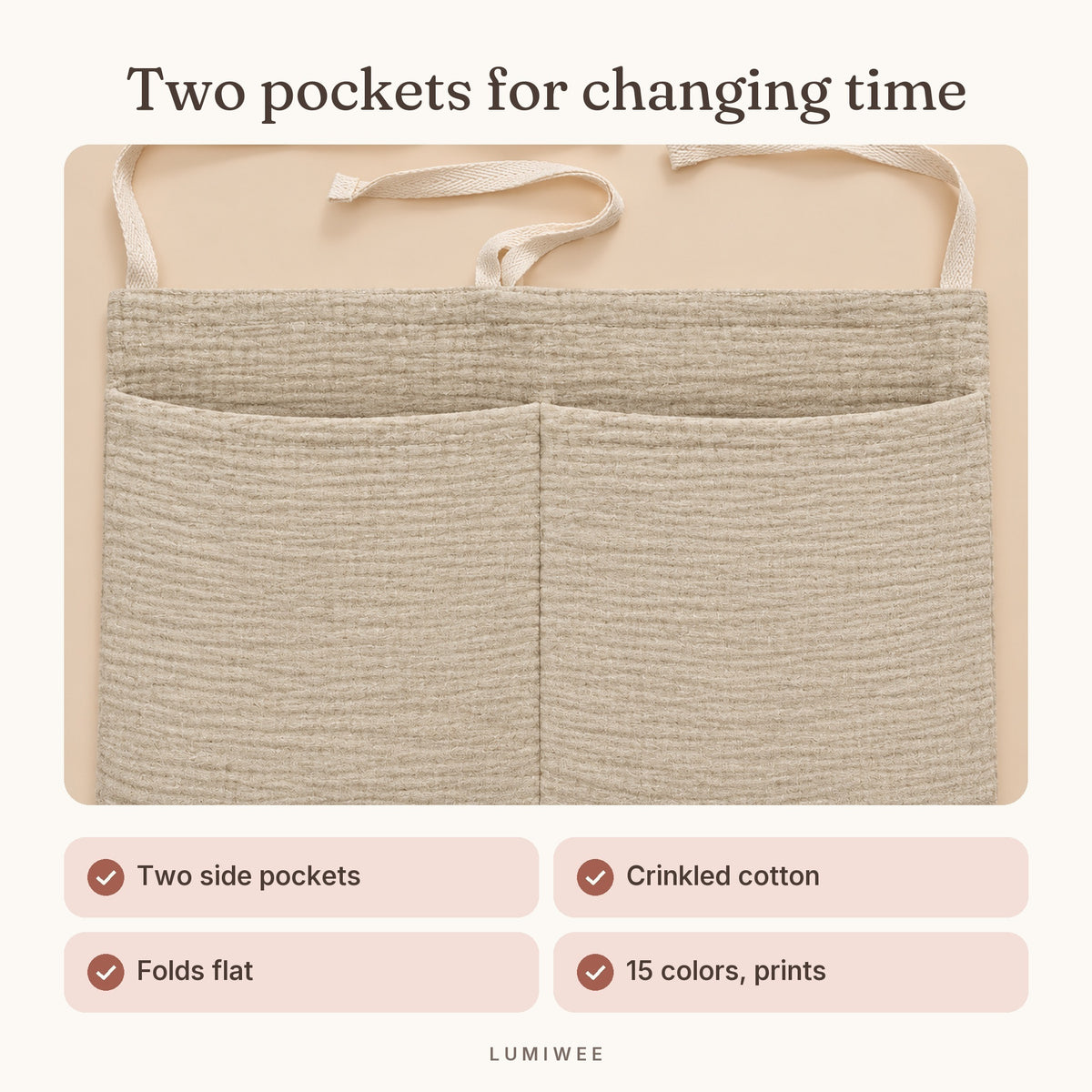 Lumiwee infographic: Poplar - Two pockets for changing time