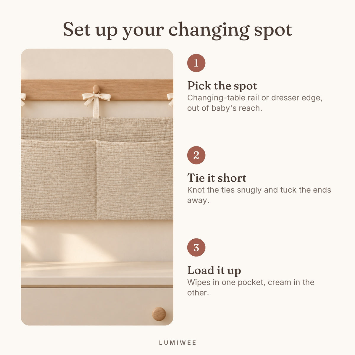 Lumiwee infographic: Poplar - Set up your changing spot