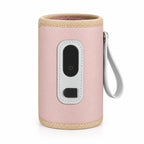 Pink bottle warmer sleeve alone on white