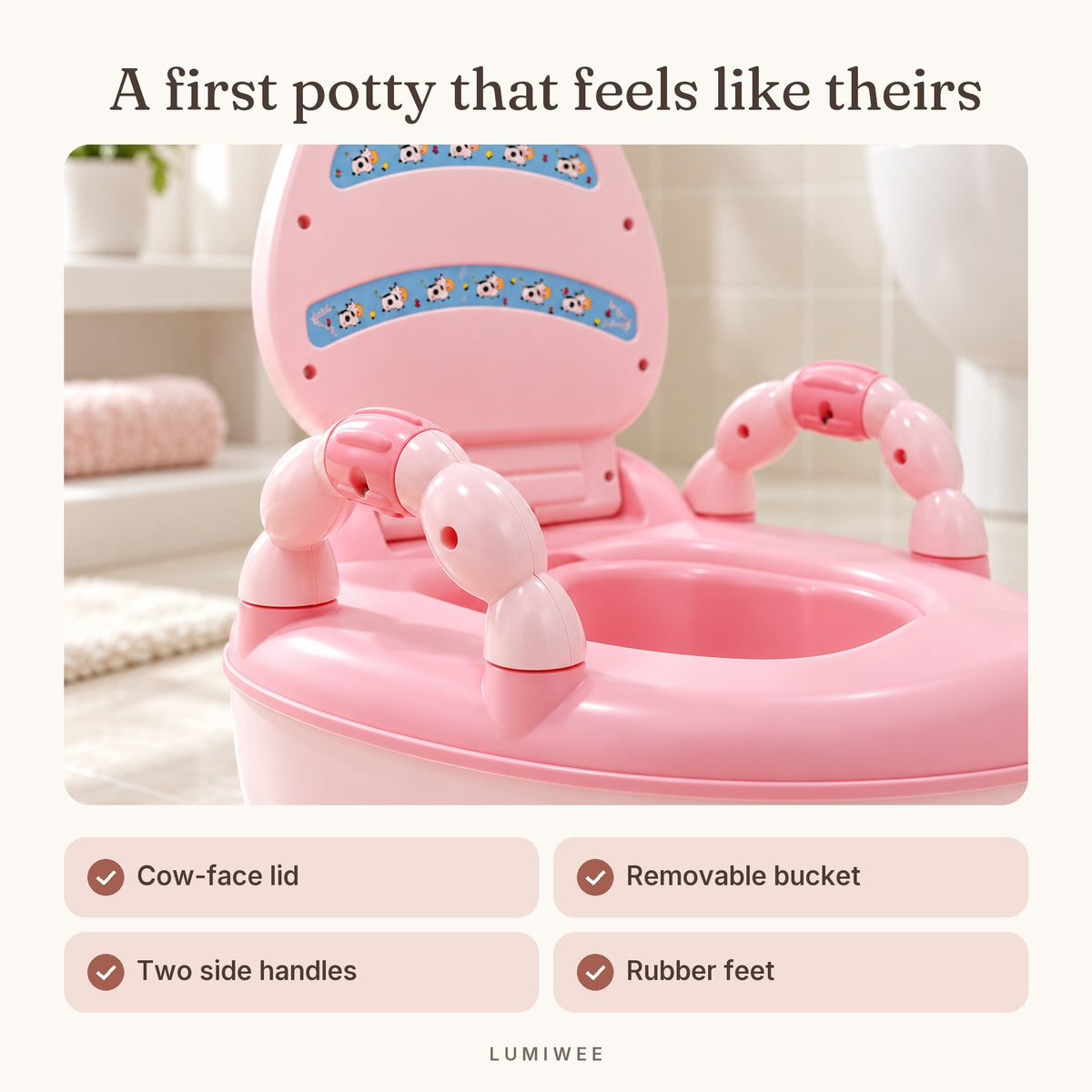 Lumiwee infographic: PottyChair - A first potty that feels like theirs