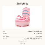 Lumiwee infographic: PottyChair - Size guide