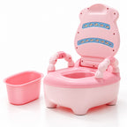Pink potty chair and one clean removable bucket