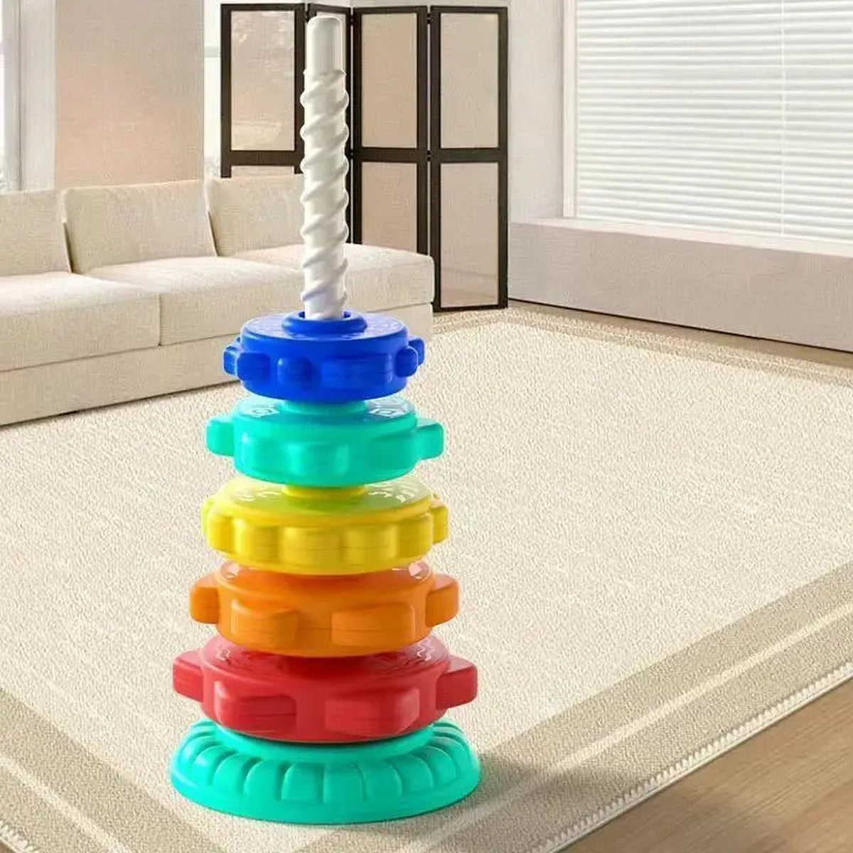 Lumiwee Prism Spinning Rainbow Stacking Toy, Gear Tower (5 Discs) option