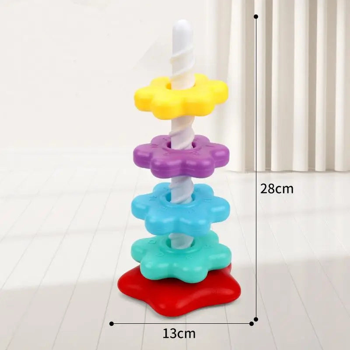 Lumiwee Prism Spinning Rainbow Stacking Toy, Flower Tower (4 Flowers) option