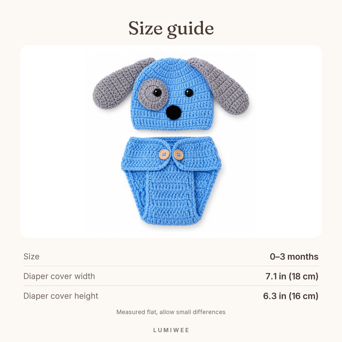 Lumiwee infographic: Puppy - Size guide