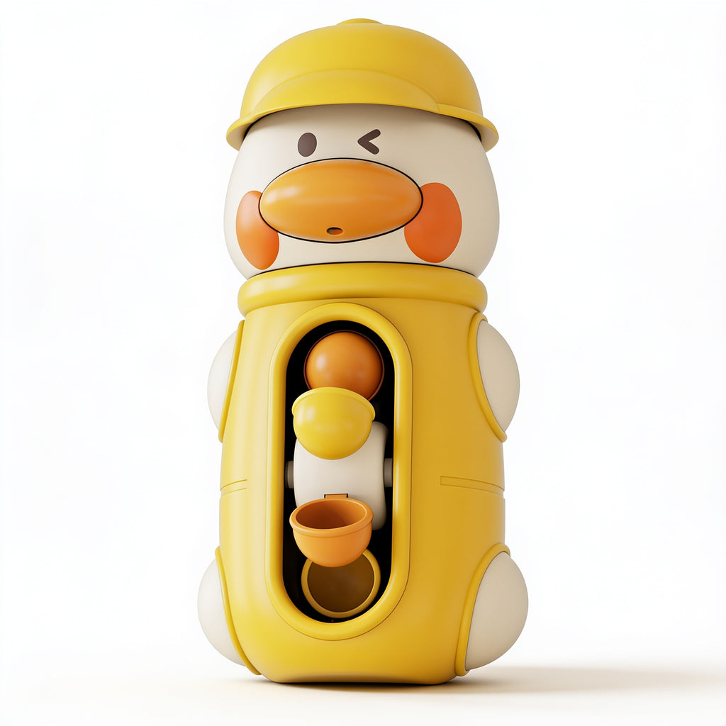 Lumiwee Ripple toddler bath toys: yellow duck water wheel bath toy on a white background