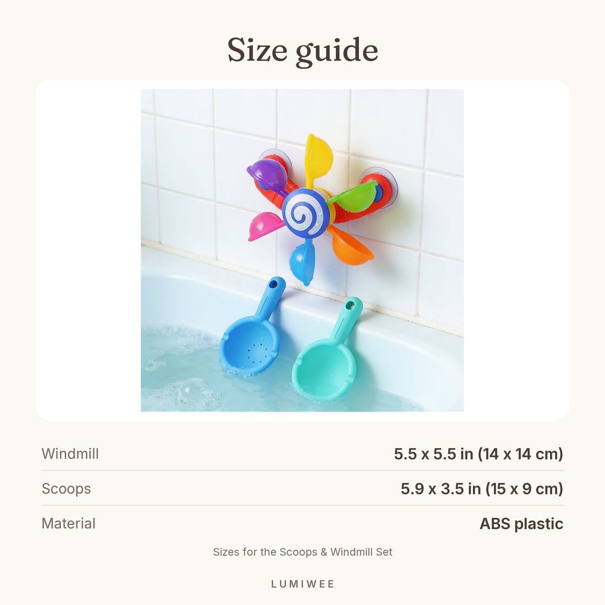 Lumiwee infographic: Ripple - Size guide