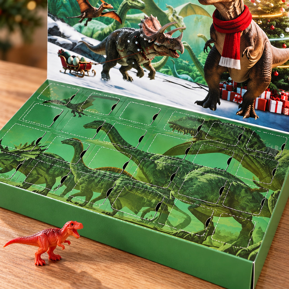 Roar advent calendar perforated cardboard door detail