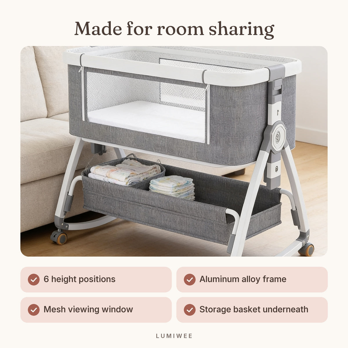 Lumiwee infographic: Rowan - Made for room sharing