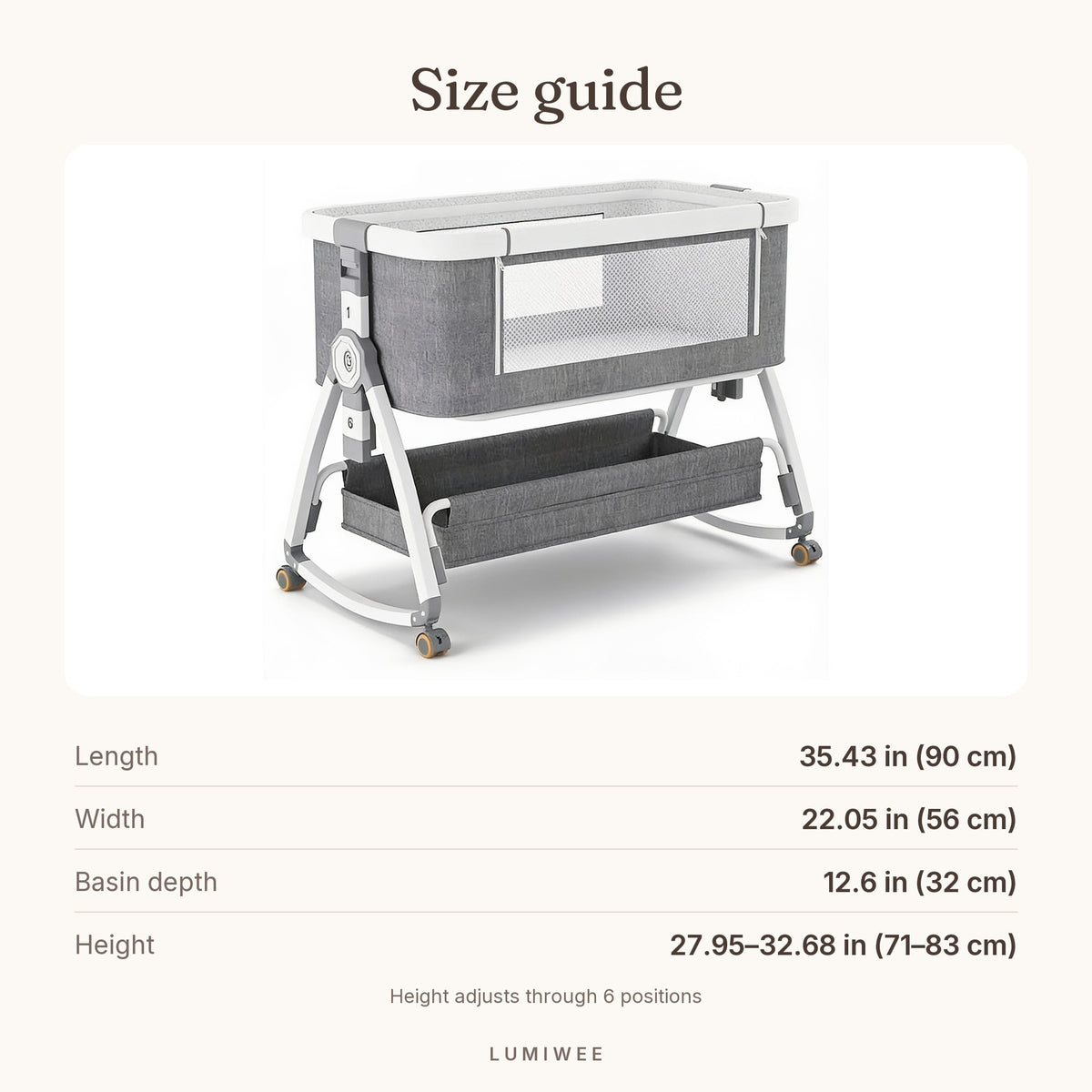 Lumiwee infographic: Rowan - Size guide