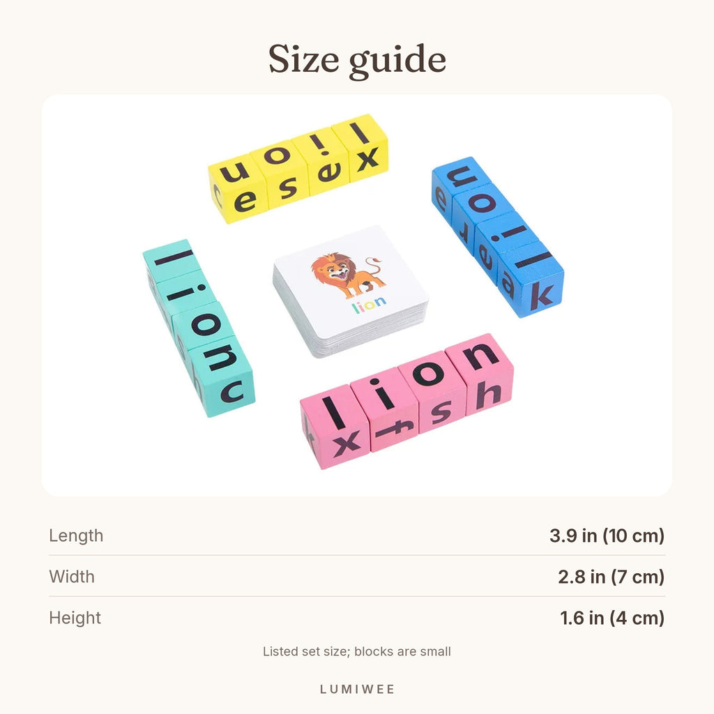 Lumiwee infographic: Scribble - Size guide
