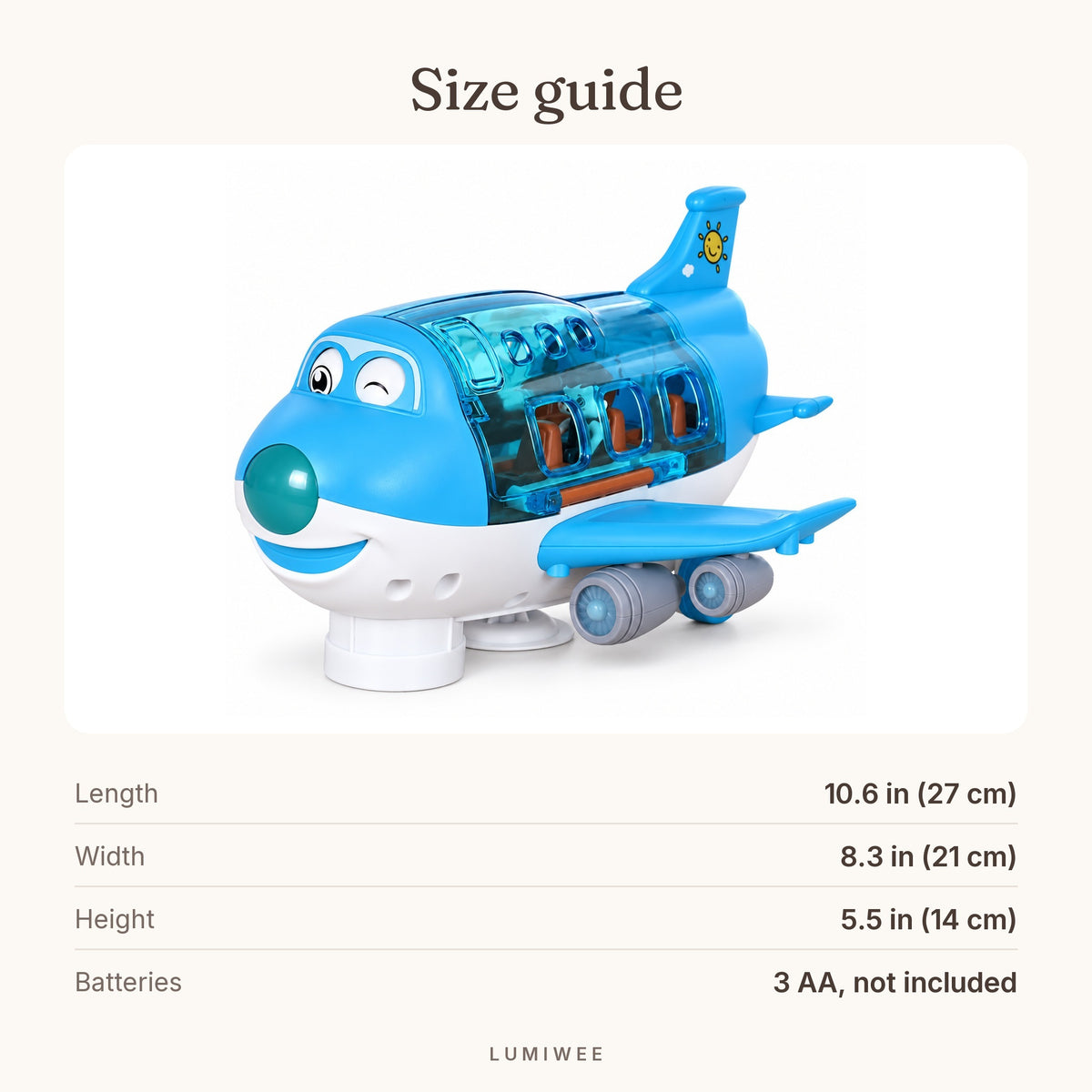 Lumiwee infographic: Skye - Size guide