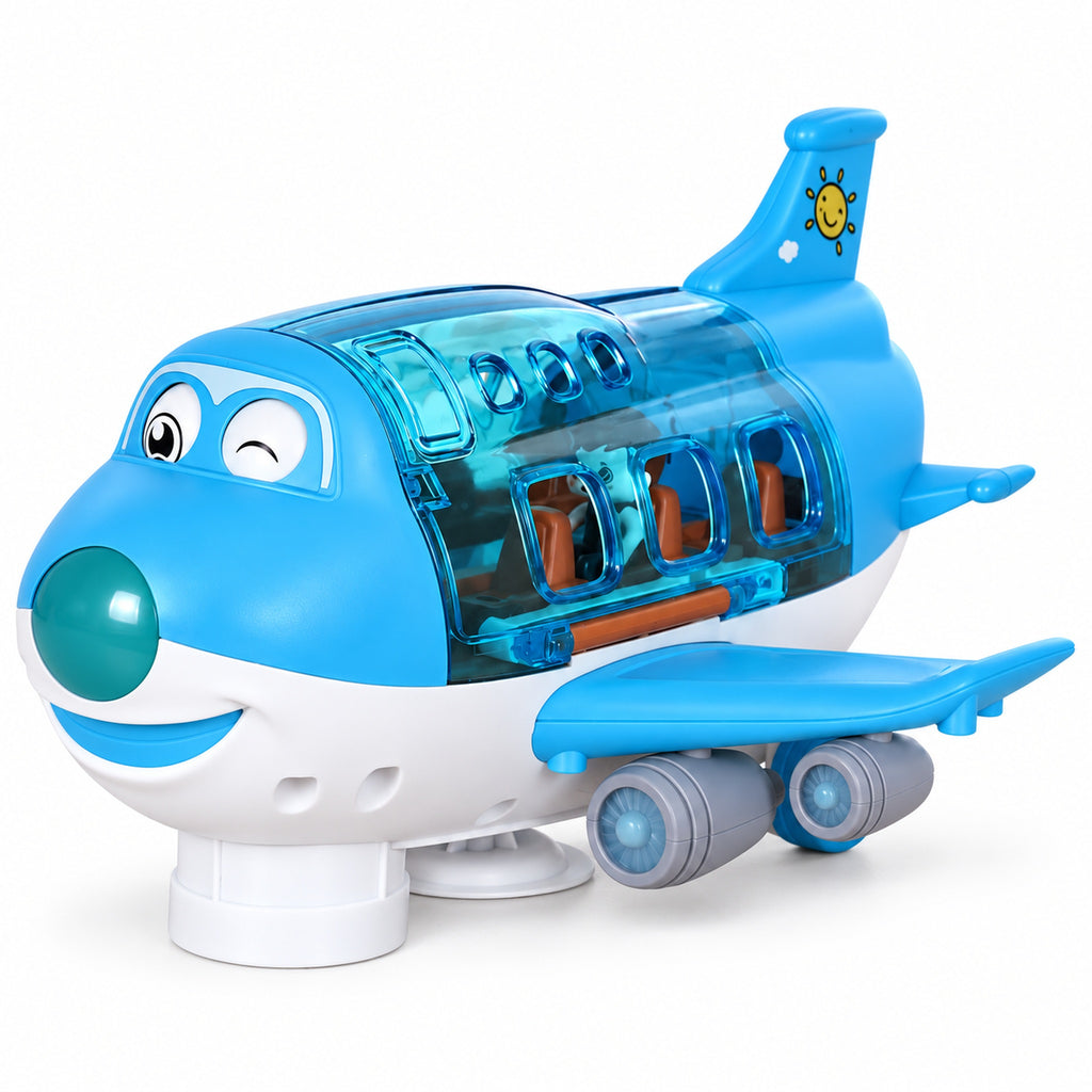 Lumiwee Skye blue toy airplane on a white background