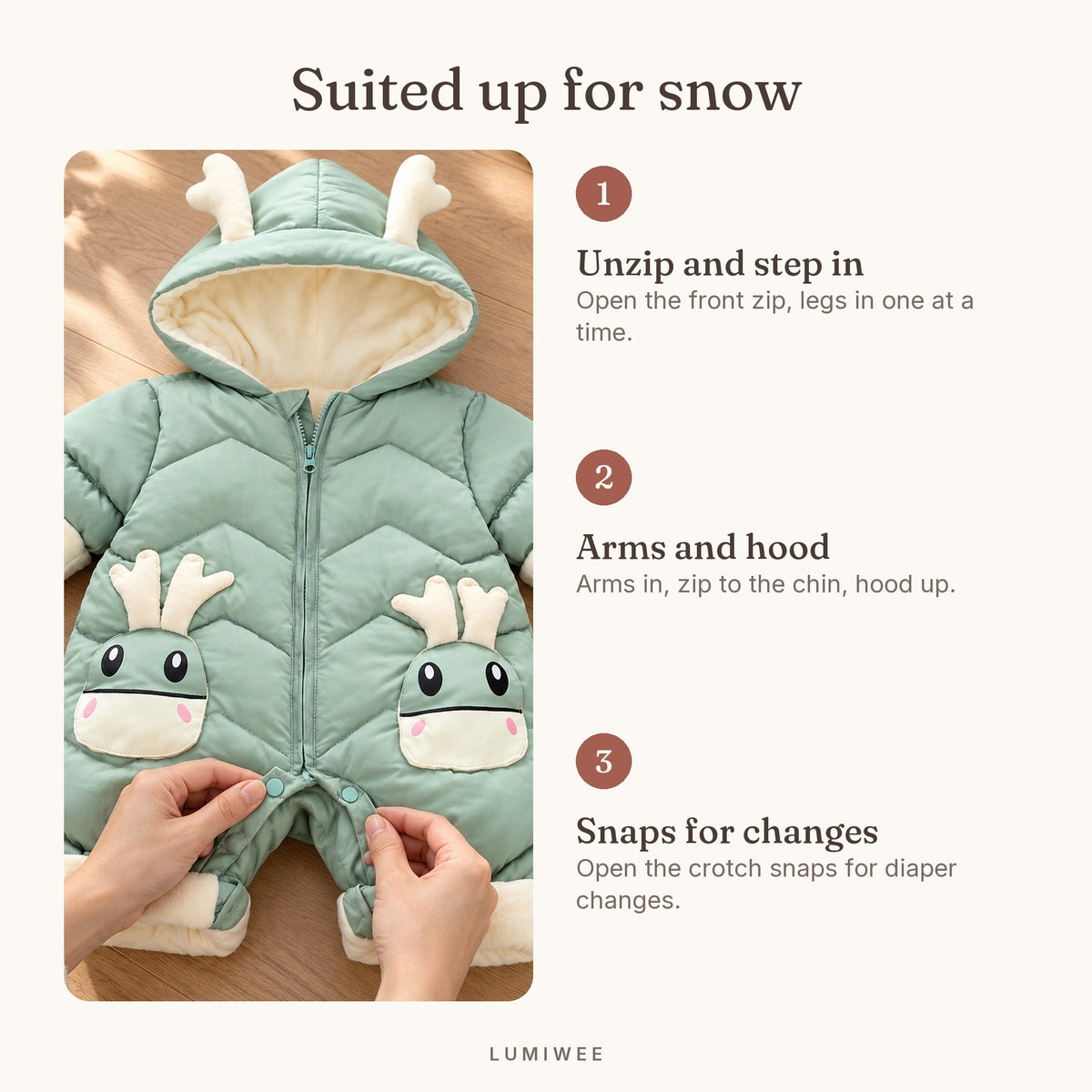 Lumiwee infographic: Sleet - Suited up for snow