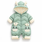 Lumiwee Sleet green snowsuit on a white background