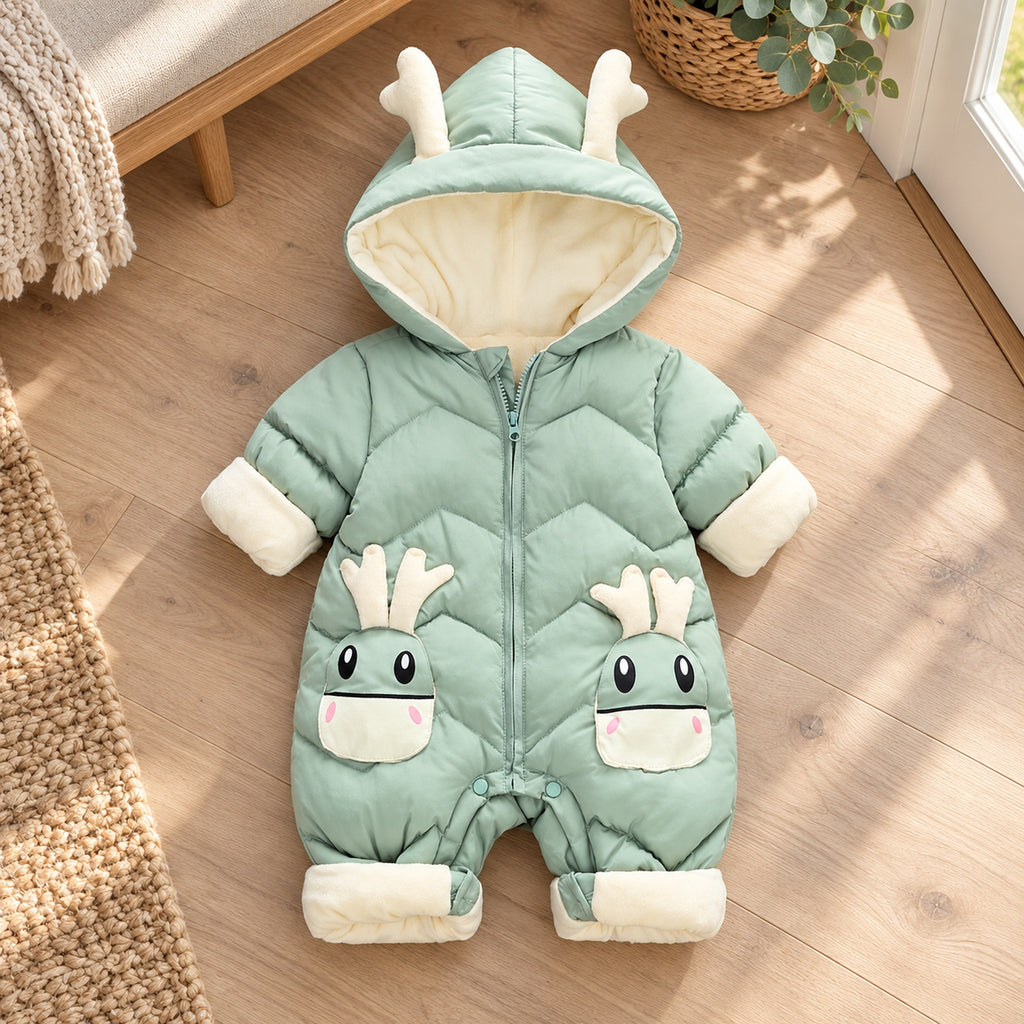Lumiwee Sleet Baby Snowsuit, Hooded Puffer, Green option
