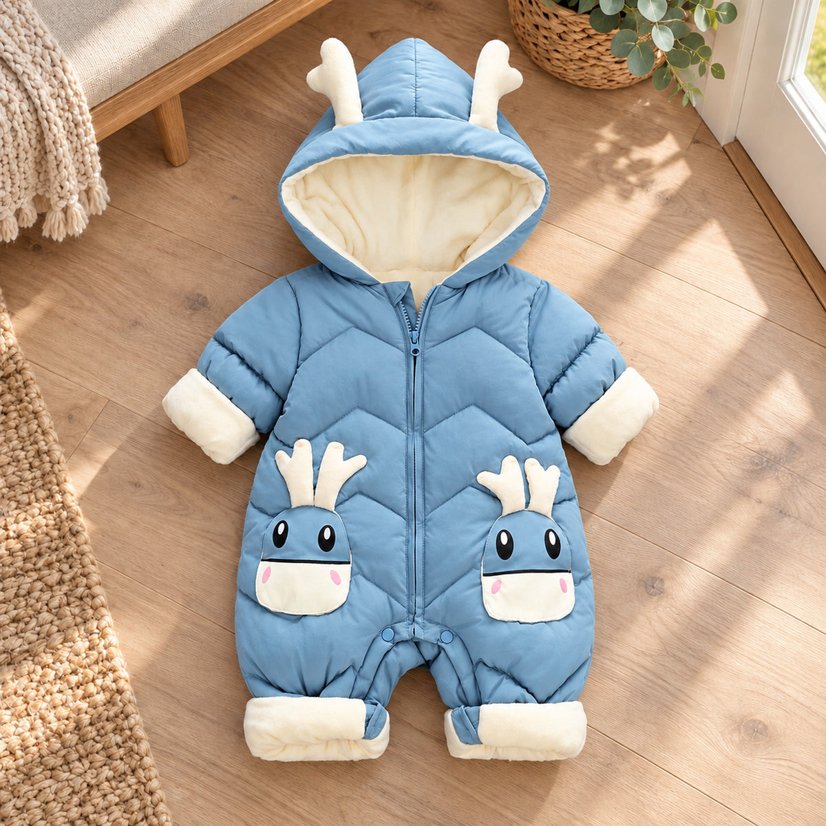 Lumiwee Sleet Baby Snowsuit, Hooded Puffer, Blue option