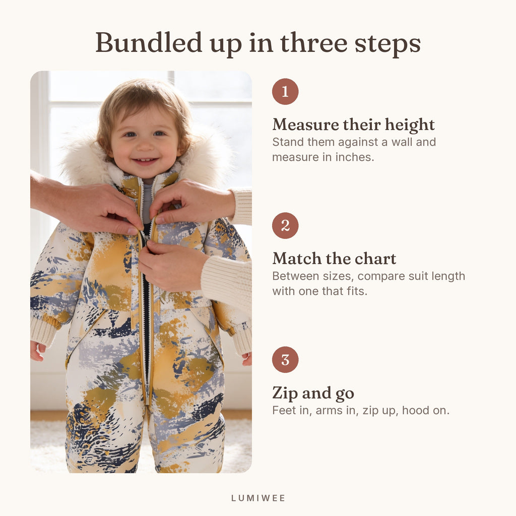 Lumiwee infographic: Snowdrop - Bundled up in three steps