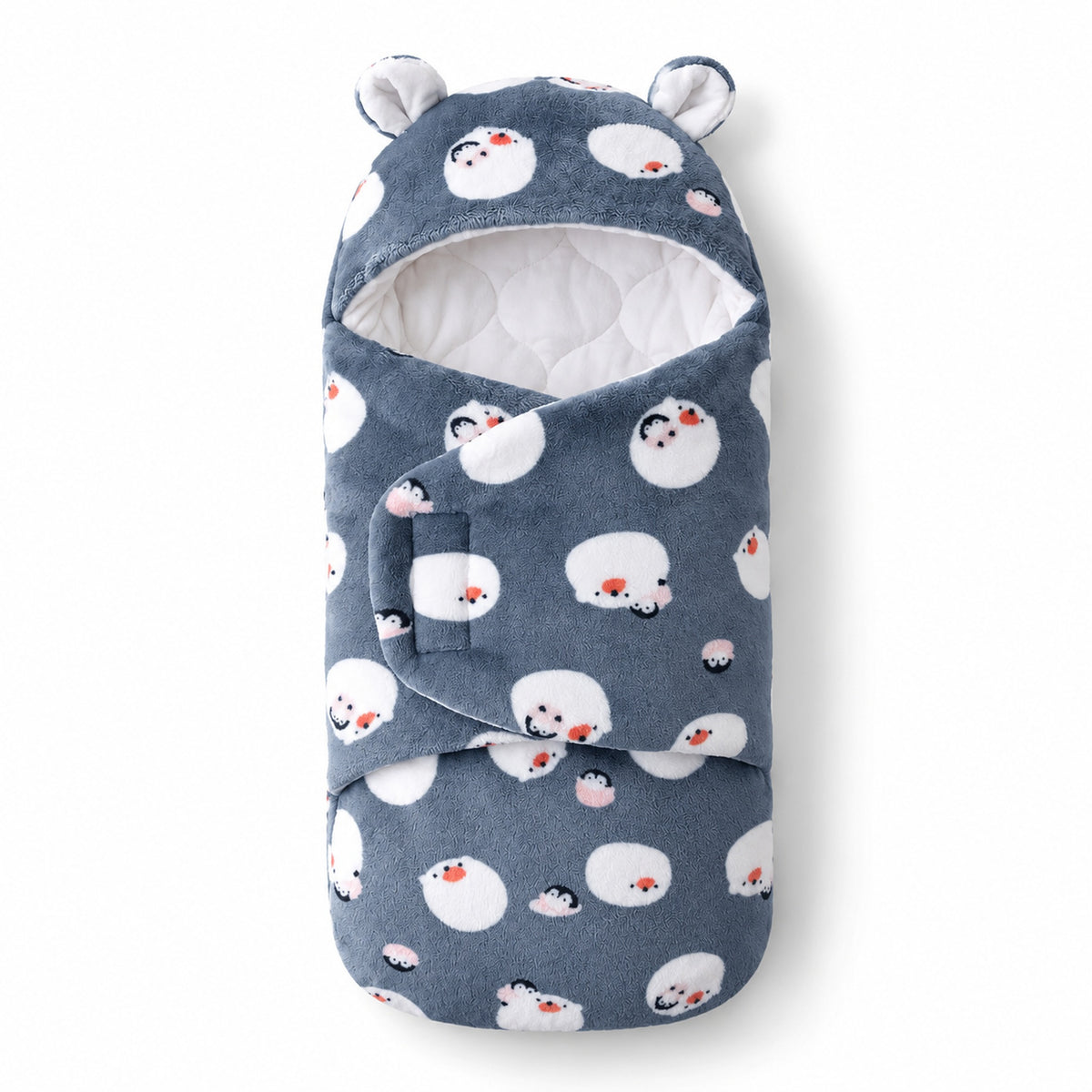 Lumiwee Snowy empty Polar Bear bunting wrap on a white background