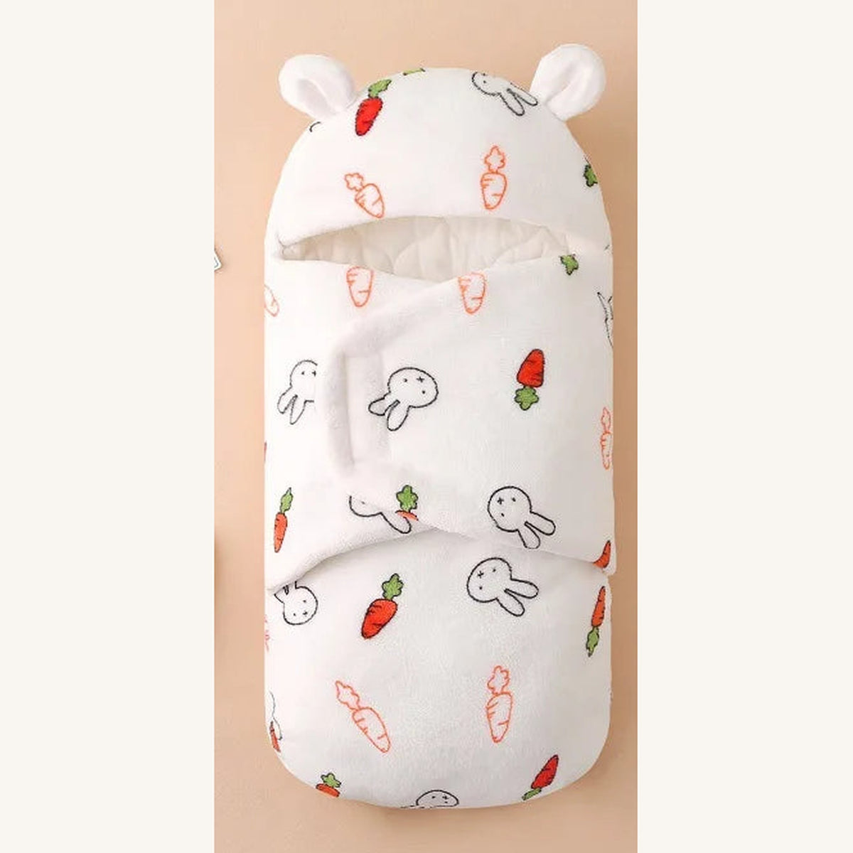 Lumiwee Snowy Hooded Baby Bunting Wrap, White Bunny option
