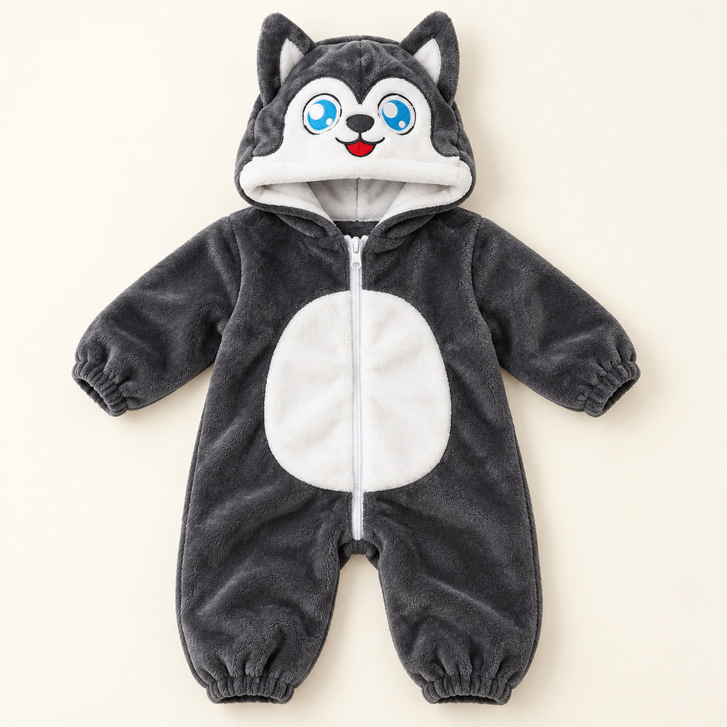 Lumiwee Snuggle Baby Halloween Costume, Animal Onesie, Gray Dog option
