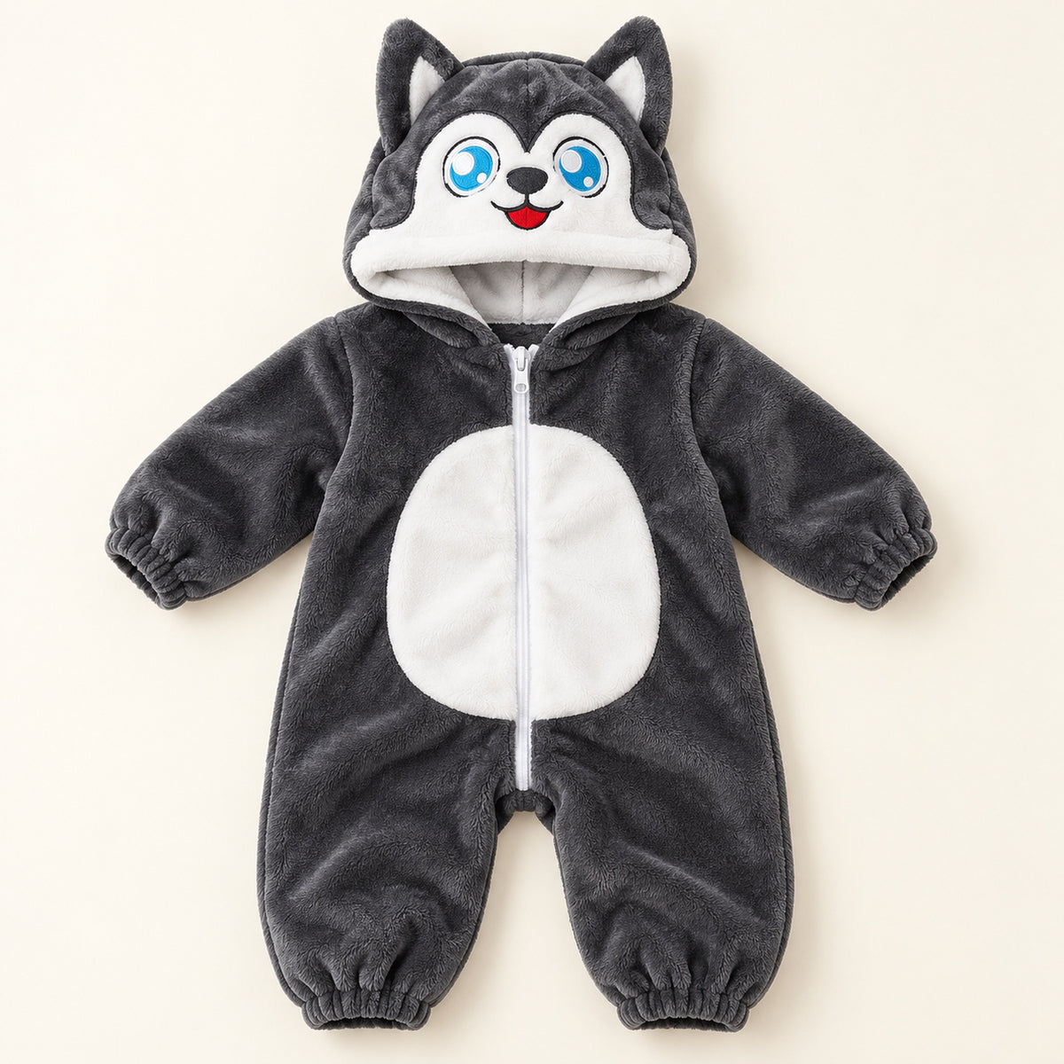 Lumiwee Snuggle Baby Halloween Costume, Animal Onesie, Gray Dog option