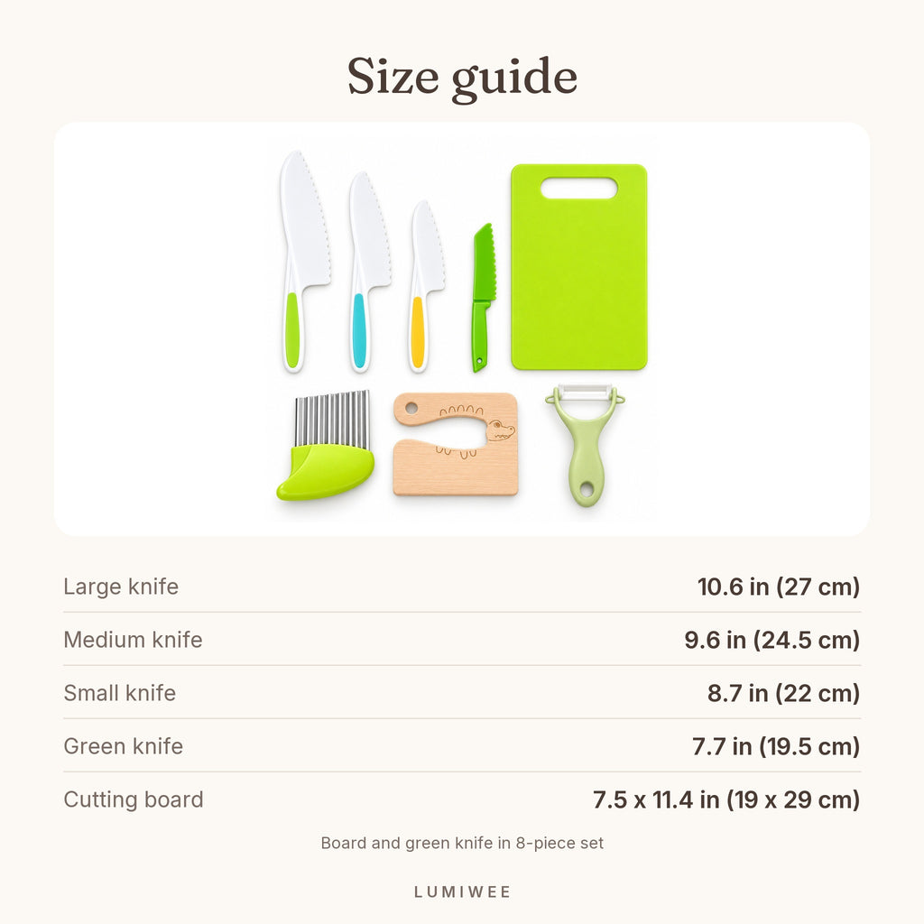 Lumiwee infographic: Sous - Size guide